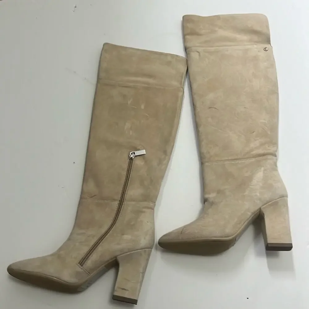 TARYN ROSE COLLECTION CATHERINE TALL CREAM‎ BOOTS SIZE 6
